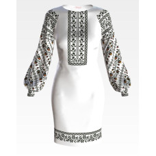 ПЛ129пБнннн Барвиста вишиванка Заготовка для вишивки - Сукня жіноча Сокальська братки р.42-54 габардин, білий