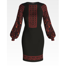 ПЛ129шЧнннн Барвиста вишиванка Заготовка для вишивки - Сукня жіноча Сокальська братки р.42-54 шовк, чорний