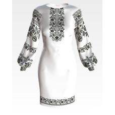 ПЛ131лБнннн Барвиста вишиванка Заготовка для вишивки - Сукня жіноча Сокальська мрія р.42-54 льон, білий