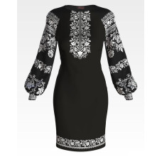 ПЛ131лЧнннн Барвиста вишиванка Заготовка для вишивки - Сукня жіноча Сокальська мрія р.42-54 льон, чорний