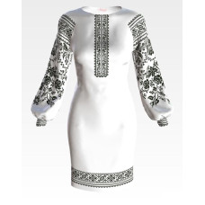 ПЛ132пБнннн Барвиста вишиванка Заготовка для вишивки - Сукня жіноча Сокальська святкова р.42-54 габардин, білий