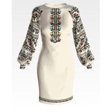 ПЛ133кМнннн Барвиста вишиванка Заготовка для вишивки - Сукня жіноча Сокальська весільна р.42-54 атлас, бежевий