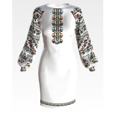 ПЛ133лБнннн Барвиста вишиванка Заготовка для вишивки - Сукня жіноча Сокальська весільна р.42-54 льон, білий