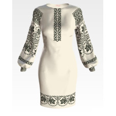 ПЛ134лМнннн Барвиста вишиванка Заготовка для вишивки - Сукня жіноча Сокальська старовинна р.42-54 льон, бежевий