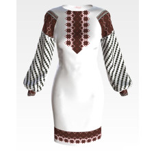 ПЛ136дБнннн Барвиста вишиванка Заготовка для вишивки - Сукня жіноча Мамине благословення р.42-54 домоткане полотно, білий