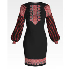 ПЛ136кЧнннн Барвиста вишиванка Заготовка для вишивки - Сукня жіноча Мамине благословення р.42-54 атлас, чорний