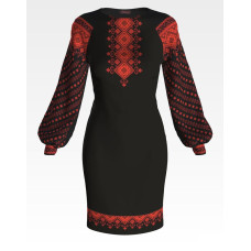 ПЛ137дЧнннн Барвиста вишиванка Заготовка для вишивки - Сукня жіноча На долю р.42-54 домоткане полотно, чорний