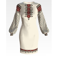 ПЛ137лМнннн Барвиста вишиванка Заготовка для вишивки - Сукня жіноча На долю р.42-54 льон, бежевий