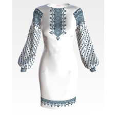 ПЛ138дБнннн Барвиста вишиванка Заготовка для вишивки - Сукня жіноча На долю р.42-54 домоткане полотно, білий