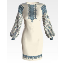 ПЛ138лМнннн Барвиста вишиванка Заготовка для вишивки - Сукня жіноча На долю р.42-54 льон, бежевий