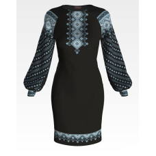 ПЛ138шЧнннн Барвиста вишиванка Заготовка для вишивки - Сукня жіноча На долю р.42-54 шовк, чорний