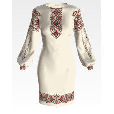 ПЛ140кМнннн Барвиста вишиванка Заготовка для вишивки - Сукня жіноча Мами оберіг р.42-54 атлас, бежевий