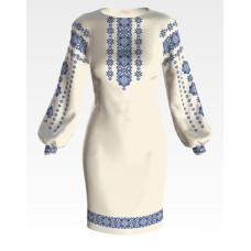ПЛ141дМнннн Барвиста вишиванка Заготовка для вишивки - Сукня жіноча Елегантність р.42-54 домоткане полотно, бежевий