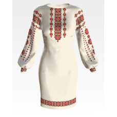 ПЛ142кМнннн Барвиста вишиванка Заготовка для вишивки - Сукня жіноча Елегантність р.42-54 атлас, бежевий