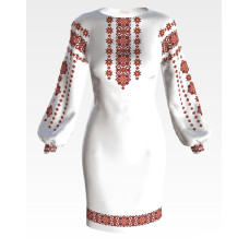 ПЛ142пБнннн Барвиста вишиванка Заготовка для вишивки - Сукня жіноча Елегантність р.42-54 габардин, білий