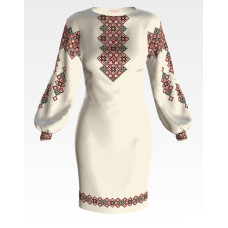 ПЛ143дМнннн Барвиста вишиванка Заготовка для вишивки - Сукня жіноча Зоряна ніч р.42-54 домоткане полотно, бежевий