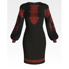 ПЛ143лЧнннн Барвиста вишиванка Заготовка для вишивки - Сукня жіноча Зоряна ніч р.42-54 льон, чорний