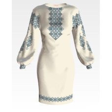 ПЛ144лМнннн Барвиста вишиванка Заготовка для вишивки - Сукня жіноча Зоряна ніч р.42-54 льон, бежевий