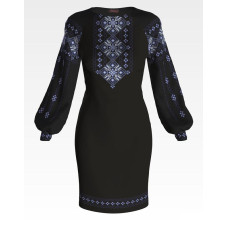 ПЛ145дЧнннн Барвиста вишиванка Заготовка для вишивки - Сукня жіноча Діброва р.42-54 домоткане полотно, чорний