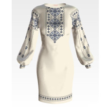 ПЛ145лМнннн Барвиста вишиванка Заготовка для вишивки - Сукня жіноча Діброва р.42-54 льон, бежевий