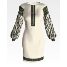 ПЛ149лМнннн Барвиста вишиванка Заготовка для вишивки - Сукня жіноча Борщівська старовинна р.42-54 льон, бежевий