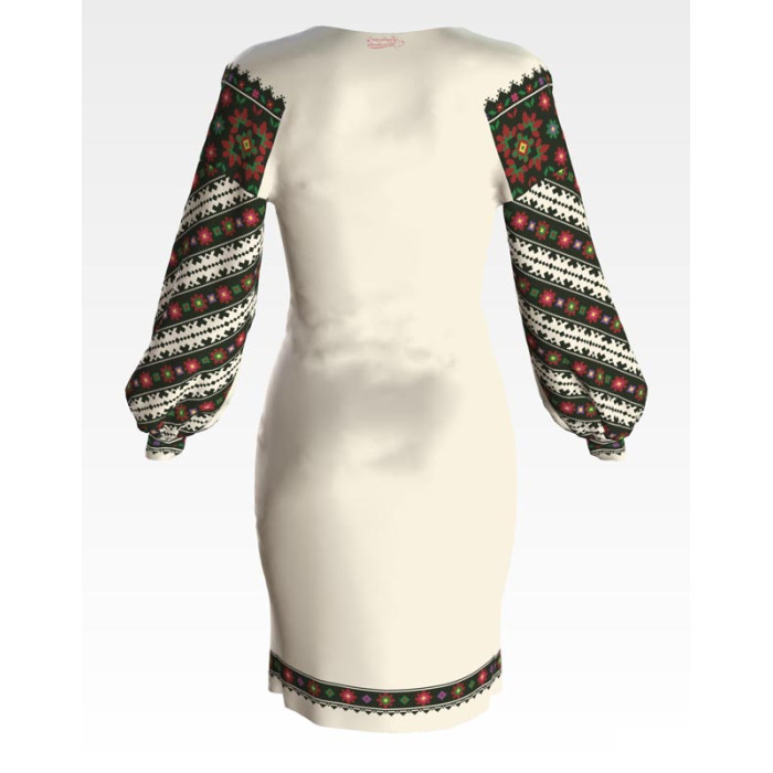 ПЛ151кМнннн Барвиста вишиванка Заготовка для вишивки - Сукня жіноча Борщівська традиція р.42-54 атлас, бежевий