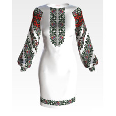 ПЛ152лБнннн Барвиста вишиванка Заготовка для вишивки - Сукня жіноча Борщівська чарівність р.42-54 льон, білий