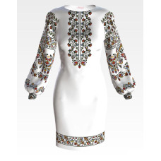 ПЛ155дБнннн Барвиста вишиванка Заготовка для вишивки - Сукня жіноча Сокальська сучасна р.42-54 домоткане полотно, білий