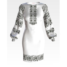 ПЛ156кБнннн Барвиста вишиванка Заготовка для вишивки - Сукня жіноча Сокальська ніжність р.42-54 атлас, білий