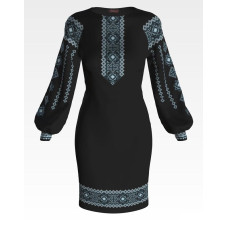 ПЛ158дЧнннн Барвиста вишиванка Заготовка для вишивки - Сукня жіноча Ніжність літа р.42-54 домоткане полотно, чорний