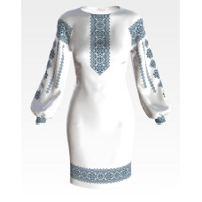 ПЛ158кБнннн Барвиста вишиванка Заготовка для вишивки - Сукня жіноча Ніжність літа р.42-54 атлас, білий