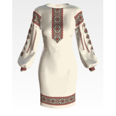 ПЛ159кМнннн Барвиста вишиванка Заготовка для вишивки - Сукня жіноча Ніжність літа р.42-54 атлас, бежевий