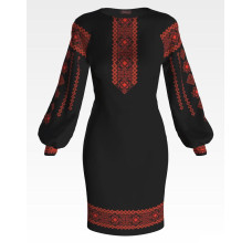 ПЛ159шЧнннн Барвиста вишиванка Заготовка для вишивки - Сукня жіноча Ніжність літа р.42-54 шовк, чорний