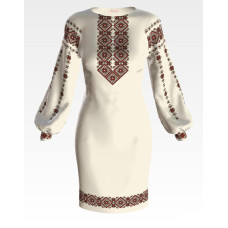 ПЛ162лМнннн Барвиста вишиванка Заготовка для вишивки - Сукня жіноча Сучасність р.42-54 льон, бежевий