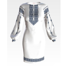 ПЛ163дБнннн Барвиста вишиванка Заготовка для вишивки - Сукня жіноча Сучасність р.42-54 домоткане полотно, білий