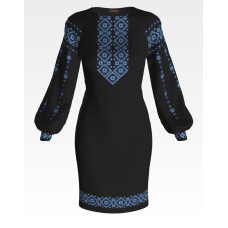 ПЛ163шЧнннн Барвиста вишиванка Заготовка для вишивки - Сукня жіноча Сучасність р.42-54 шовк, чорний