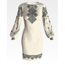 ПЛ165кМнннн Барвиста вишиванка Заготовка для вишивки - Сукня жіноча Різнобарвя р.42-54 атлас, бежевий