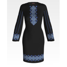 ПЛ166дЧнннн Барвиста вишиванка Заготовка для вишивки - Сукня жіноча Ранкова свіжість р.42-54 домоткане полотно, чорний