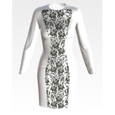 ПЛ185дБнннн Барвиста вишиванка Заготовка для вишивки - Сукня жіноча Лілії. Орнамент р.42-54 домоткане полотно, білий