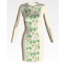 ПЛ187дМнннн Барвиста вишиванка Заготовка для вишивки - Сукня жіноча Ромашки р.42-54 домоткане полотно, бежевий