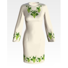 ПЛ193лМнннн Барвиста вишиванка Заготовка для вишивки - Сукня жіноча Виноград р.42-54 льон, бежевий