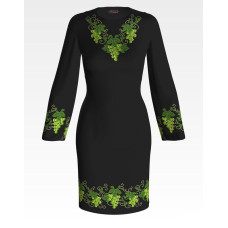 ПЛ193шЧнннн Барвиста вишиванка Заготовка для вишивки - Сукня жіноча Виноград р.42-54 шовк, чорний