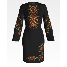 ПЛ471шЧнннн Барвиста вишиванка Заготовка для вишивки - Сукня жіноча Весняна р.42-54 шовк, чорний