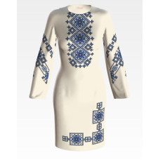 ПЛ481дМнннн Барвиста вишиванка Заготовка для вишивки - Сукня жіноча Весняна р.42-54 домоткане полотно, бежевий