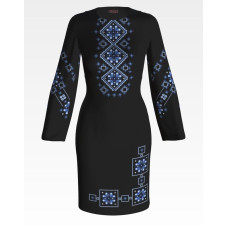 ПЛ481шЧнннн Барвиста вишиванка Заготовка для вишивки - Сукня жіноча Весняна р.42-54 шовк, чорний