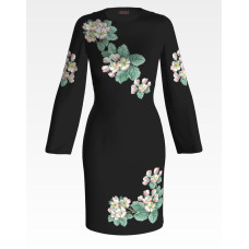 ПЛ521шЧнннн Барвиста вишиванка Заготовка для вишивки - Сукня жіноча Яблуневий цвіт р.42-54 шовк, чорний