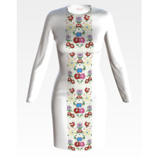 ПЛ901пБнннн Барвиста вишиванка Заготовка для вишивки - Сукня жіноча Борщівська сучасна р.42-54 габардин, білий