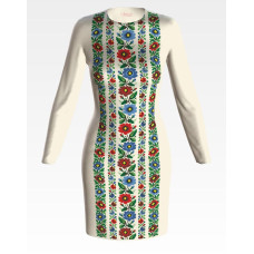 ПЛ971дМнннн Барвиста вишиванка Заготовка для вишивки - Сукня жіноча Буковинська сучасна р.42-54 домоткане полотно, бежевий