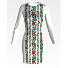 ПЛ971пБнннн Барвиста вишиванка Заготовка для вишивки - Сукня жіноча Україна р.42-54 габардин, білий