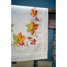 PN-0013311 Осенние листья. Салфетка. Vervaco. Набор для вышивания нитками